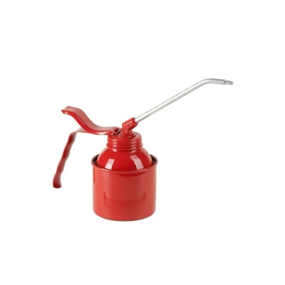 Kép: Olajozó kanna, Pressol, fém, pumpás, piros, merev kifolyócső 135mm / 250ml