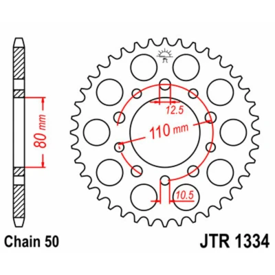 Kép: JT SPROCKETS Acél Standard Hátsó Láncszem 1334 530