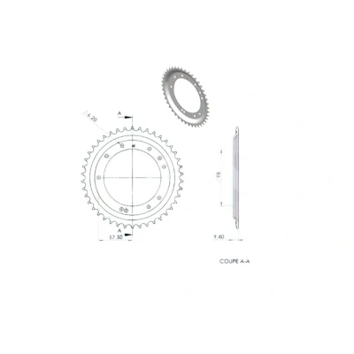 Kép: Hátsó lánckerék 42 fogú MBK 51S (Grimeca felnik 98mm)