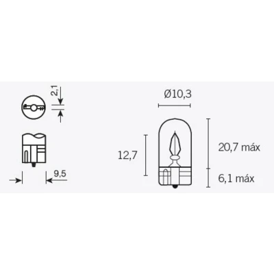 Kép: TECNIUM T10 Izzók 12V 3W 10 darab