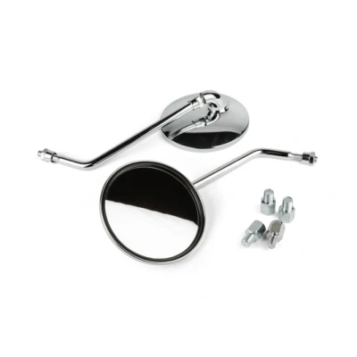 Kép: Mirror Vintage L/R round d.103mm d. 8mm and 2 reducers M10 Chrome