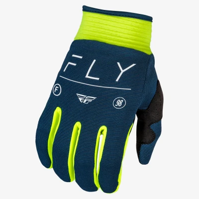 Kép: FLY RACING F 16 Ifjúsági Kesztyű Tengerészkék/Kiemelt Láthatóságú/Fehér