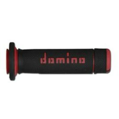 Kép: Domino A180 ATV 22/22mm fekete piros kormánymarkolat szett hüvelykujjas gázkarhoz