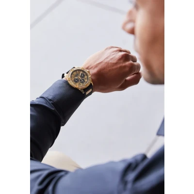 Kép: Guess MENS Sport Kronográf óra, Méret: One Size, Black/gold