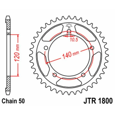 Kép: JT SPROCKETS Acél Standard Hátsó Láncszem 1800 530