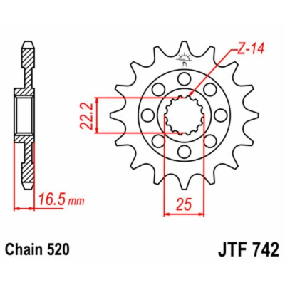 Kép: JTSPROCKETS JTF742.15 Láncfogaskerék