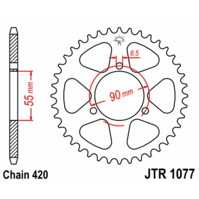 Kép: JT SPROCKETS Acél Standard Hátsó Láncszem 1077 420