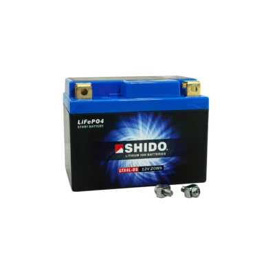Kép: Shido 12V 1,6 Ah LTX4L BS lítium ion akkumulátor, használatra kész