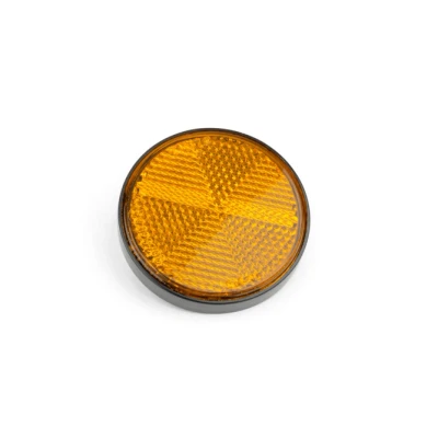 Kép: Narancssárga 60mm es prizmás fényvisszaverő M5 Peugeot Speedfight