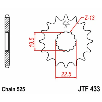 Kép: JT SPROCKETS Acél Standard Első Láncfogaskerék 433 520