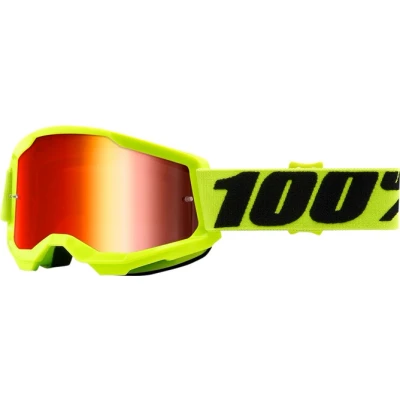 Kép: Gyermek Motocross Szemüveg 100% Strata 2 sárga / piros tükörlencse