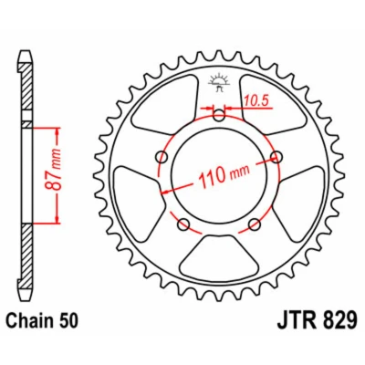 Kép: JT SPROCKETS Acél Standard Hátsó Láncszerkezet 829 530