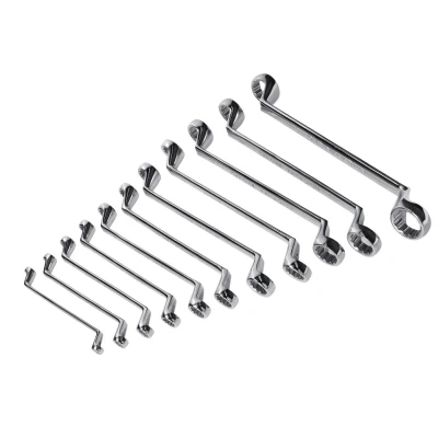 Kép: Gyűrűs kulcskészlet kurblival, 6 32mm 12 darab