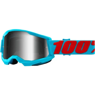Kép: Motoros szemüveg MX 100% Strata 2 SUMMIT ezüst tükrös lencse