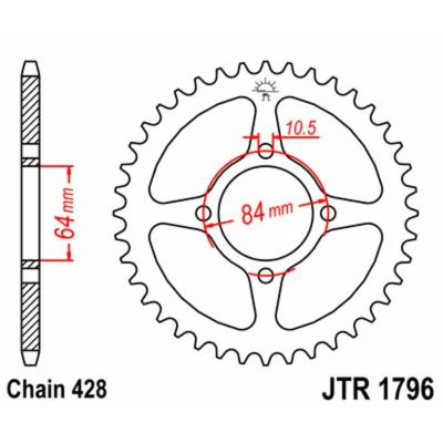 Kép: JT SPROCKETS Acél Standard Hátsó Láncszerkezet 1796 428