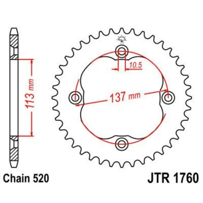 Kép: JTSPROCKETS JTR1760.40 Lánckerék