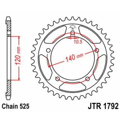 Kép: JT SPROCKETS Acél Standard Hátsó Láncszem 1792 525