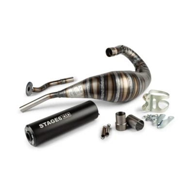 Kép: Kipufogó Stage6 80 90cc CNC fekete HM Moto / Vent Beta RR