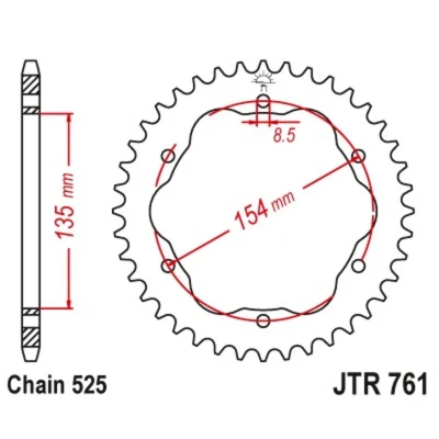 Kép: JTSPROCKETS JTR761.39 Lánckerék