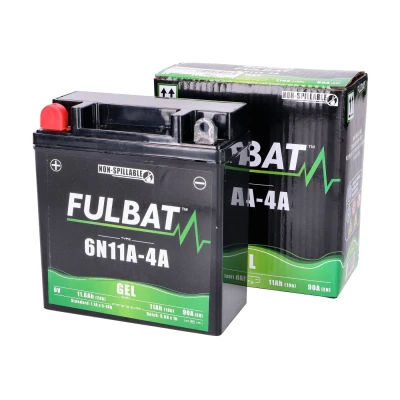 Kép: Akkumulátor Fulbat 6N11A 4A 6V 11Ah GEL a Simson S50, S51, SR50, SR80, MZ TS/ ES/ ETS, ETS akkumulátorokhoz