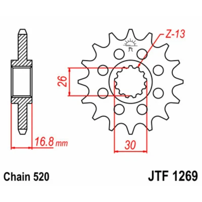 Kép: JTSPROCKETS JTF1269.16 Láncfogaskerék