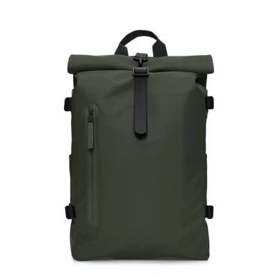 Kép: Rains Rolltop Large Unisex Hátizsák, Méret: One Size, Green