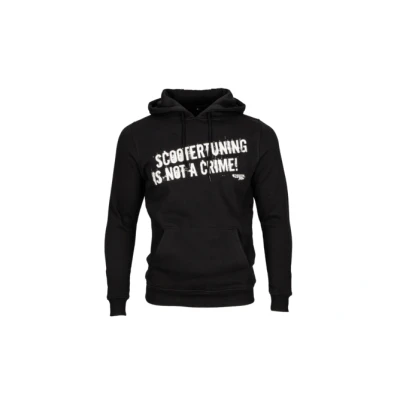 Kép: Hoody Scootertuning nem bűncselekmény (STINAC), cipzár nélkül, fekete, L méret