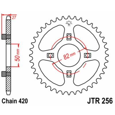 Kép: JT SPROCKETS Acél Standard Hátsó Láncszem 256 420