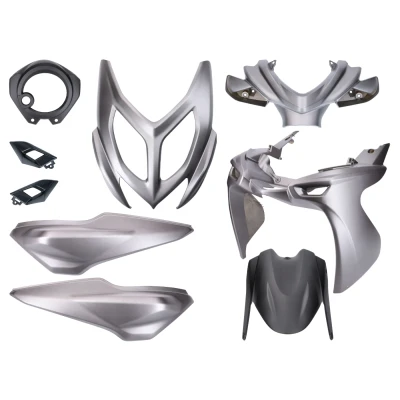 Kép: Burkolatkészlet 9 db fekete / szürke Yamaha Aerox 2013 után