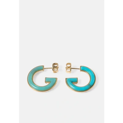 Kép: Guess WILD Flower Fülbevalók Yellow goldcoloured/blue, Méret: One Size, gold/coloured/blue
