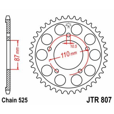 Kép: JT SPROCKETS Acél Standard Hátsó Láncszem 807 525