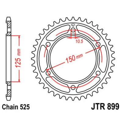 Kép: JT SPROCKETS Acél Standard Hátsó Láncszem 899 525