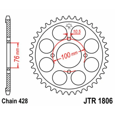 Kép: JT SPROCKETS Acél Standard Hátsó Láncszem 1806 428