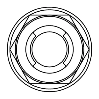 Kép: Fuji stílusú flanccsal ellátott csavaranya m10x1,25mm es menettel, 14mm fejjel, acél, 10 darab