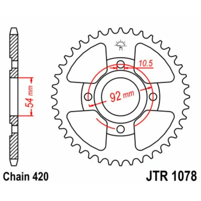 Kép: JT SPROCKETS Acél Standard Hátsó Láncszem 1078 420