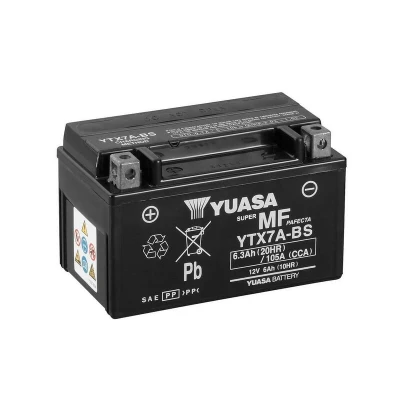 Kép: Yuasa karbantartásmentes akkumulátor savcsomaggal YTX7A BS