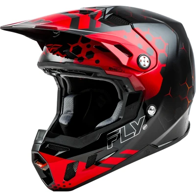 Kép: FLY RACING Formula CC Tektonic sisak Fekete/Piros/Narancs