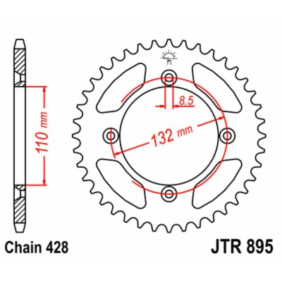 Kép: JT SPROCKETS Acél Standard Hátsó Láncszem 895 428