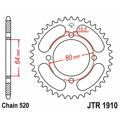 Kép: JT SPROCKETS Acél Standard Hátsó Láncszem 1910 520