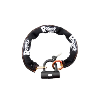 Kép: Láncos lakat Rangers U d.14mm 55x55mm + lánc d.10mm x 0,90m