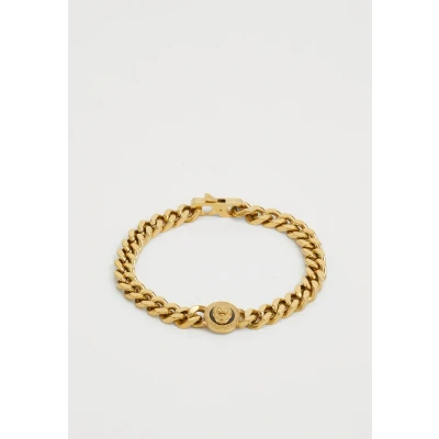Kép: Guess LION COIN Unisex Karkötő Yellow goldcoloured/black, Méret: Small, gold coloured/black