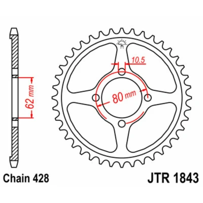 Kép: JT SPROCKETS Acél Standard Hátsó Láncszem 1843 428