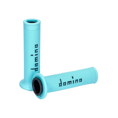 Kép: Domino A010 On Road markolat készlet türkiz / fekete, nyitott végekkel