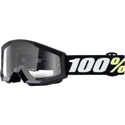 Kép: Motoros szemüveg MX 100% Strata Mini (gyerek) fekete / átlátszó