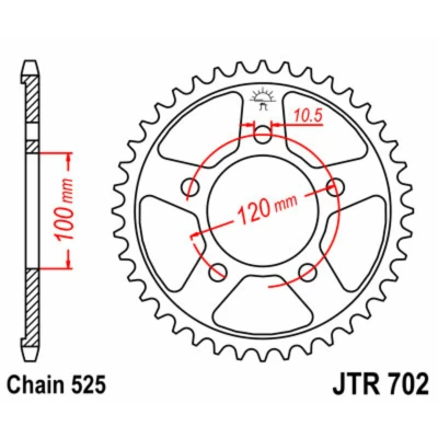 Kép: JT SPROCKETS Acél Standard Hátsó Láncsor 702 525