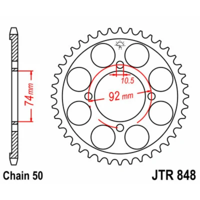 Kép: JT SPROCKETS Acél Standard Hátsó Láncszem 848 530