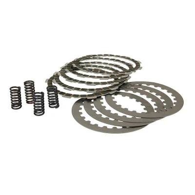 Kép: Parafás és acél kuplunglamella szett kuplungrugókkal Minarelli AM, Generic, KSR Moto, Keeway, Motobi, Ride, 1E40MA, 1E40MB