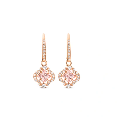 Kép: Swarovski Sparkling Clover Fülbevalók, Méret: One Size, Fancy morganite