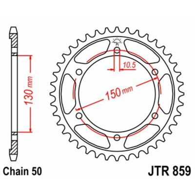Kép: JT SPROCKETS Acél Standard Hátsó Láncszerkezet 859 530