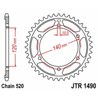 Kép: JT SPROCKETS Acél Standard Hátsó Láncszem 1490 520